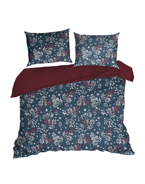 Zdjęcie: Komplet pościeli bawełnianej z nadrukiem świątecznym Kristy 220x200 cm, 70x80 cm - 2 szt. EUROFIRANY
