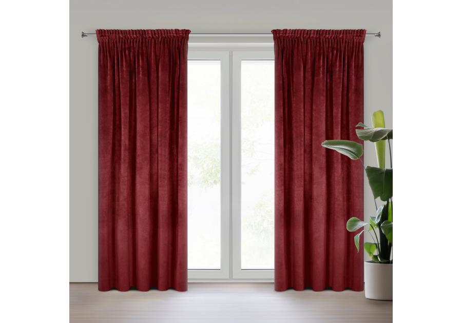 Zdjęcie: Zasłona gotowa Villa na taśmie 140x270 cm ciemnobordowy EUROFIRANY