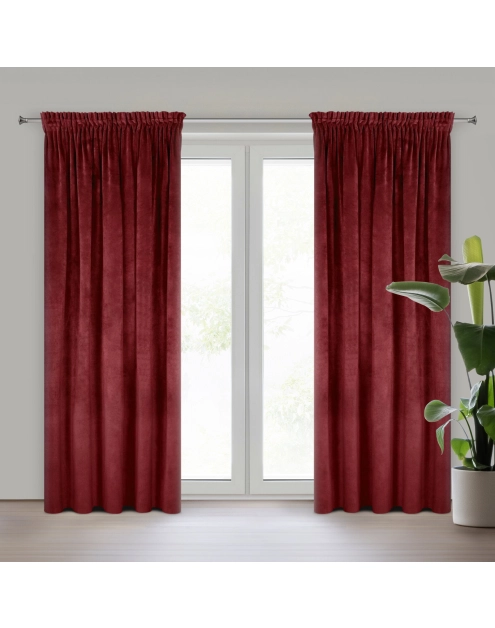 Zdjęcie: Zasłona gotowa Villa na taśmie 140x270 cm ciemnobordowy EUROFIRANY