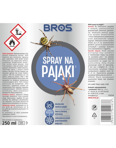 Zdjęcie: Spray na pająki 250 ml BROS