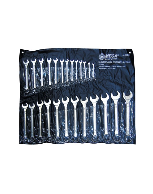 Zdjęcie: Klucz oczkowo-płaski 6-32 mm - 25 szt. etui MEGA