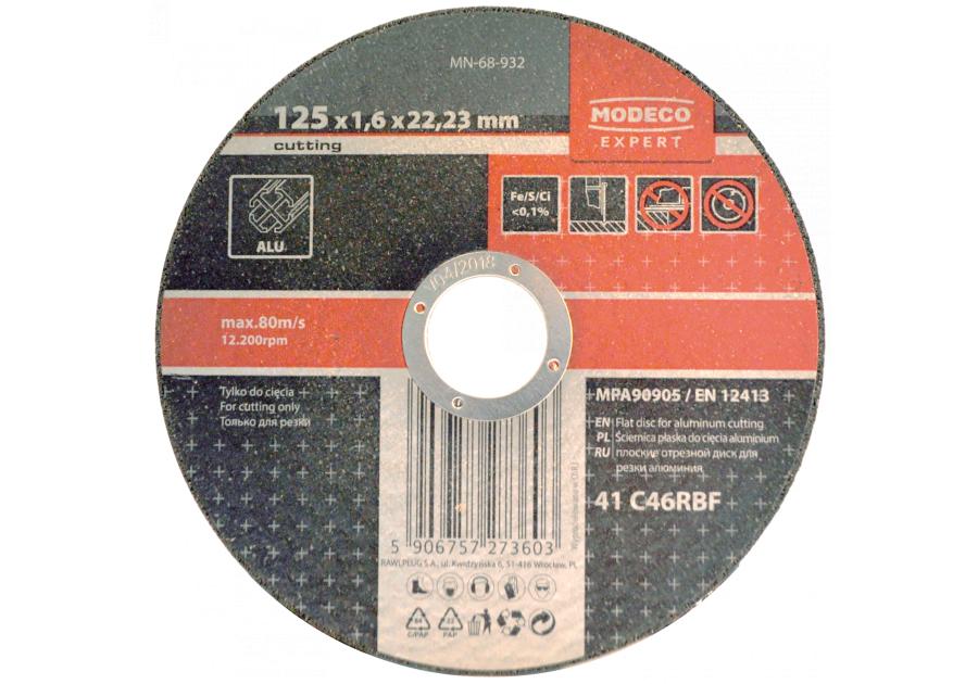 Zdjęcie: Ściernica do cięcia aluminium 125x1,6x22,23 mm płaska 25 szt. RAWLPLUG