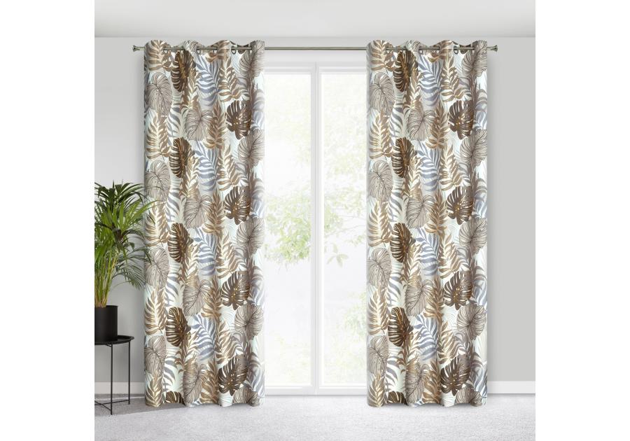 Zdjęcie: Zasłona gotowa D91 Korfu 140x250 cm brązowy EUROFIRANY