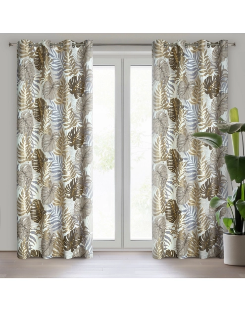 Zdjęcie: Zasłona gotowa D91 Korfu 140x250 cm brązowy EUROFIRANY