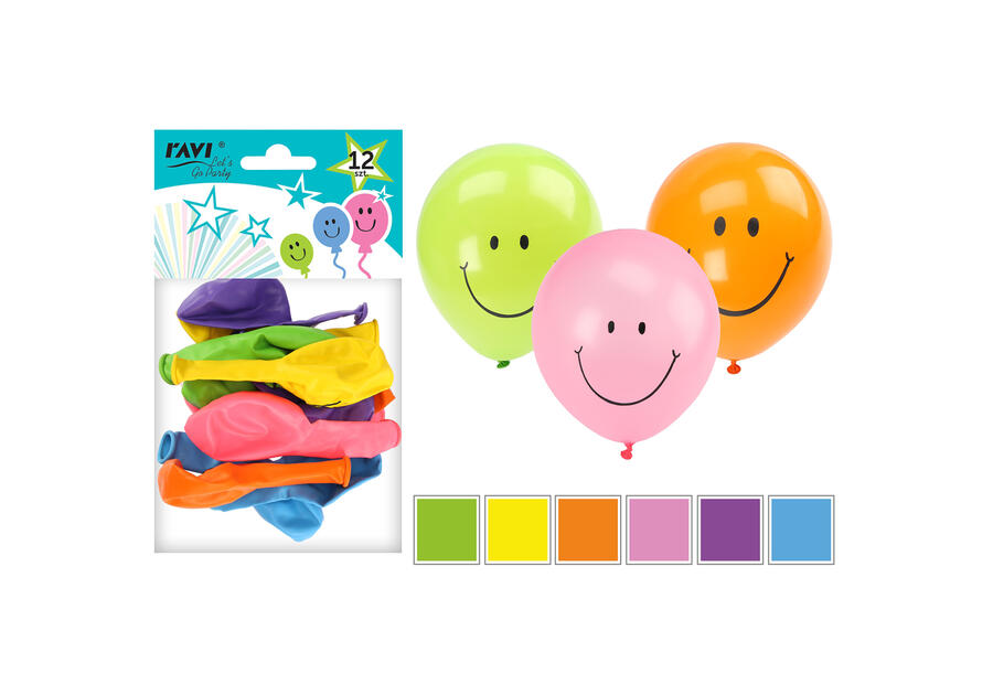 Zdjęcie: Balony z nadrukiem 25 cm - 12 szt. RAVI