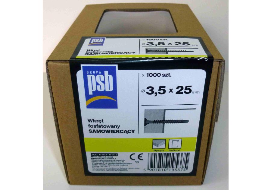 Zdjęcie: Wkręty fosfatowane samowiercące 3,5x25 mm - 1000 szt. SILA