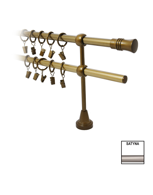 Zdjęcie: Karnisz podwójny Nokaut fi 16 mm - 200 cm cylinder satyna KARWEL