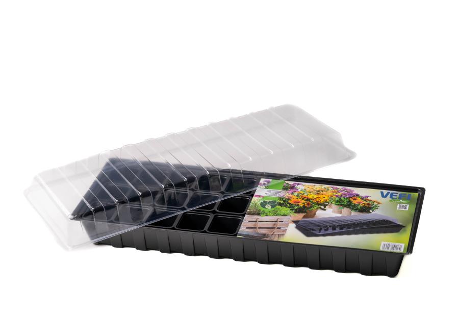 Zdjęcie: Miniszklarenka 60x22 cm z 30 doniczkami i przykryciem VEFI