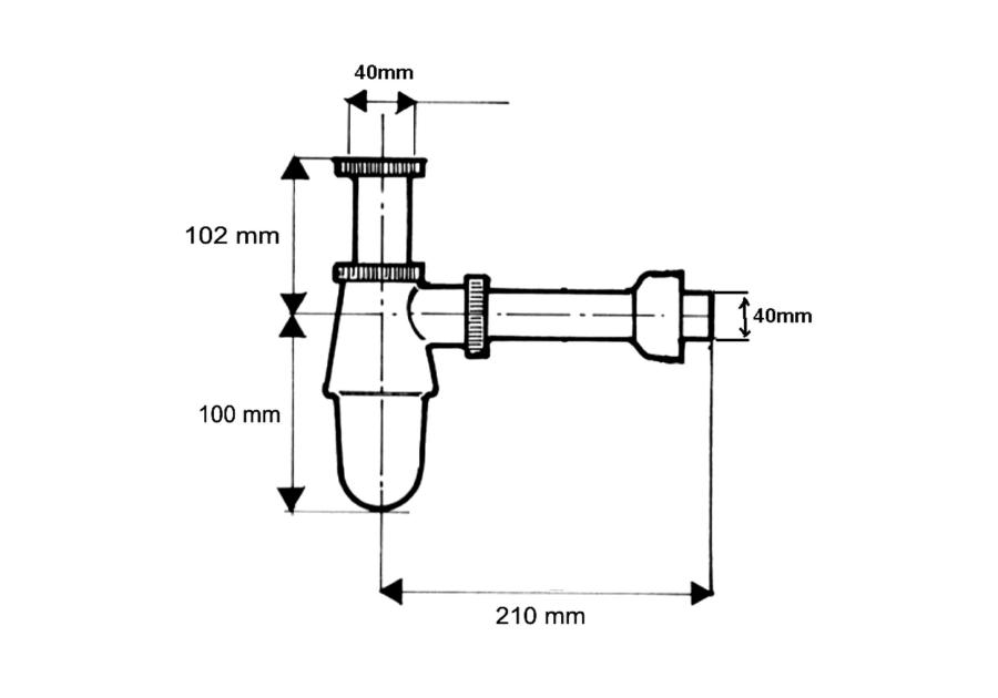 Zdjęcie: Syfon zlewozmywakowy butelkowy 1.1/2 x40 mm wykonany z mosiądzu pokryty warstwą chromu MCALPINE