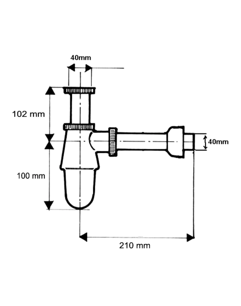 Zdjęcie: Syfon zlewozmywakowy butelkowy 1.1/2 x40 mm wykonany z mosiądzu pokryty warstwą chromu MCALPINE