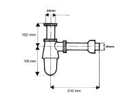 Zdjęcie: Syfon zlewozmywakowy butelkowy 1.1/2 x40 mm wykonany z mosiądzu pokryty warstwą chromu MCALPINE