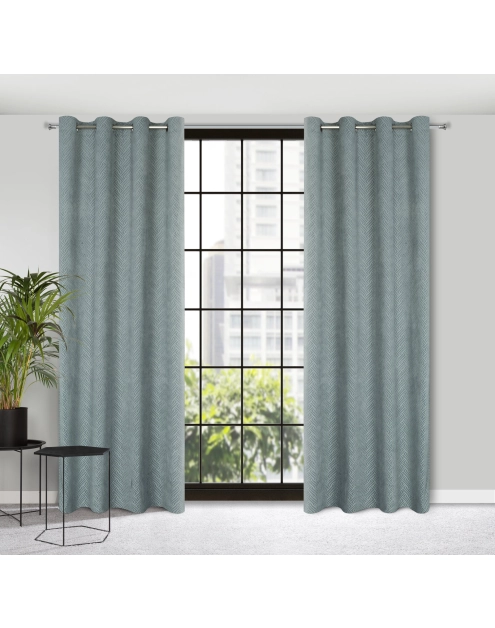 Zdjęcie: Zasłona gotowa Isla 140 x 250 cm stalowy EUROFIRANY