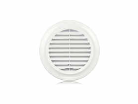 Kratka wentylacyjna okrągła z siatką i kołnierzem 100 mm biała VENTIKA