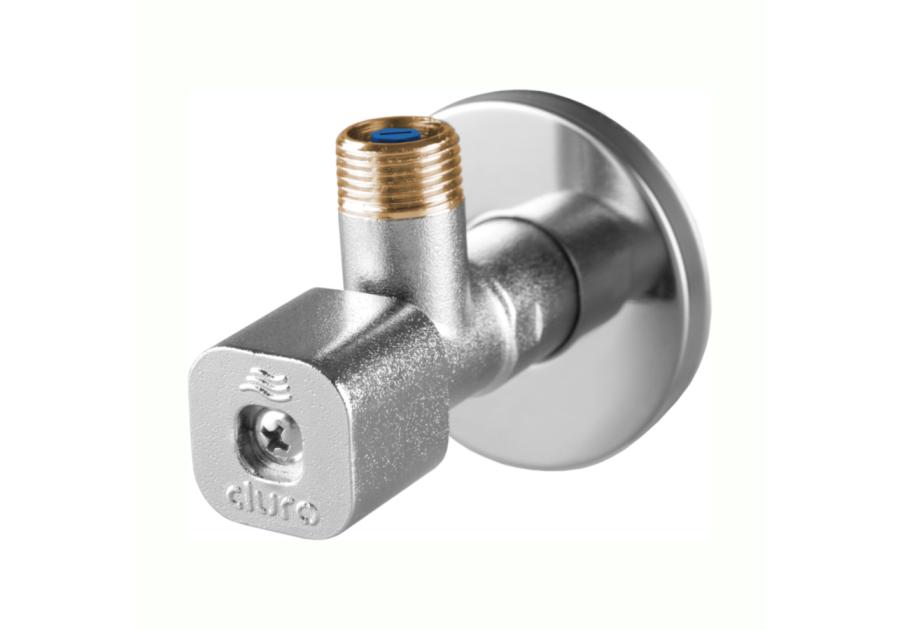 Zdjęcie: Zawór kątowy na zawieszce 1/2"x 3/8" solid DURO