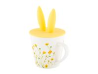 Zdjęcie: Kubek stożek Kaczeńce 330 ml z pokrywką silikonową uszy zająca ALTOM DESIGN