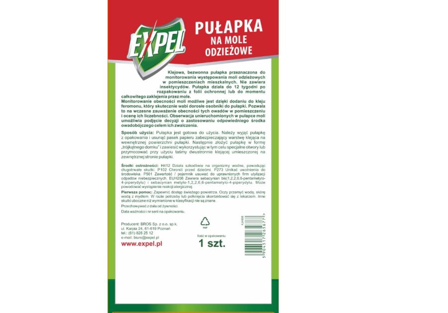 Zdjęcie: Pułapka na mole odzieżowe EXPEL