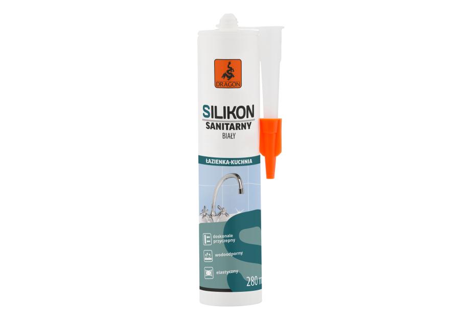 Silikon sanitarny 280 ml biały kartusz DRAGON