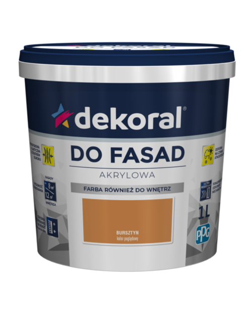 Zdjęcie: Farba fasadowa bursztyn 1 L Polinit DEKORAL