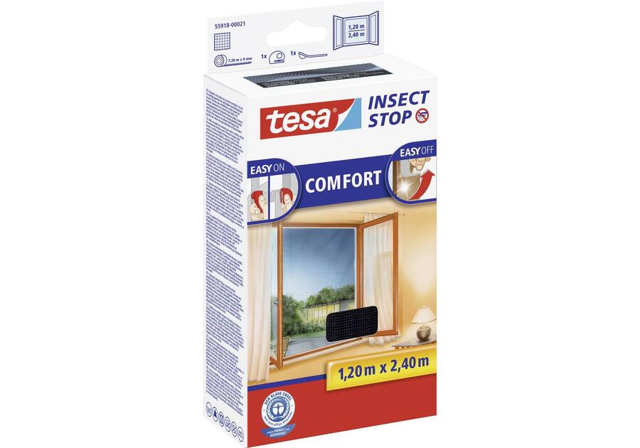 Zdjęcie: Moskitiera na okno Comfort 1,2x2,4 m, czarna TESA