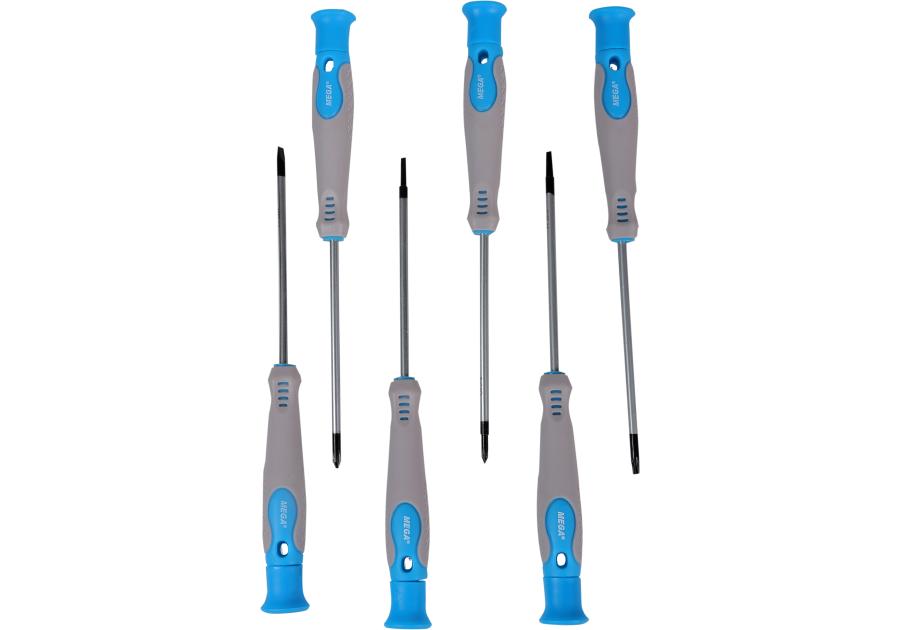 Zdjęcie: Zestaw wkrętaków precyzyjnych, 6szt., S2, soft touch MEGA