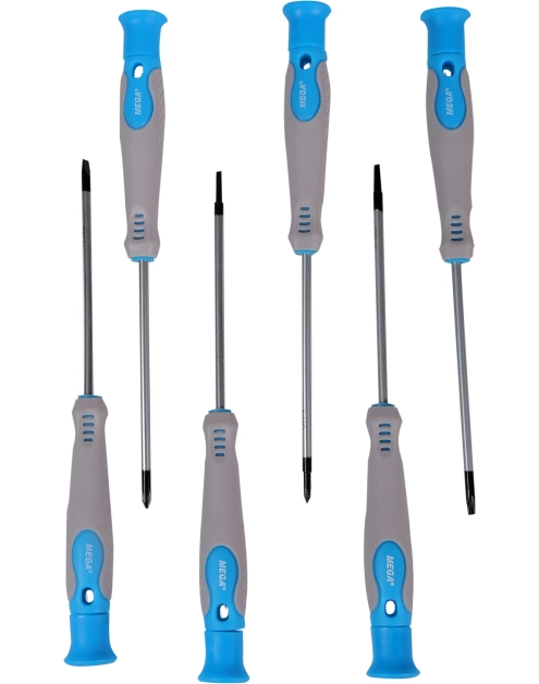 Zdjęcie: Zestaw wkrętaków precyzyjnych, 6szt., S2, soft touch MEGA