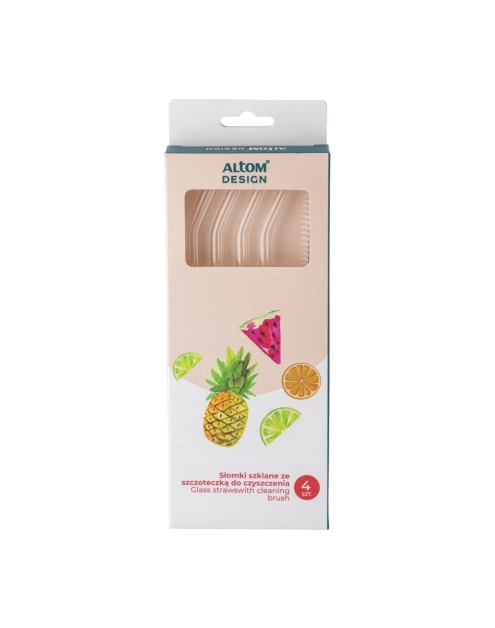 Zdjęcie: Komplet 4 słomek szklanych ze szczoteczką do czyszczenia 20,5 cm ALTOM DESIGN