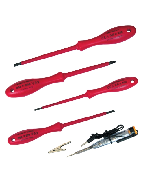 Zdjęcie: Wkrętaki zestaw samoch. kk27 ze wskaźnikiem napięcia - 5 szt. PROFIX