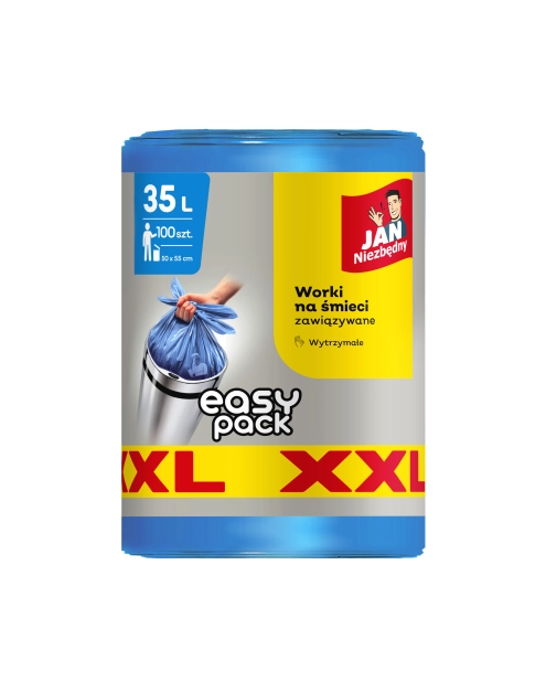 Zdjęcie: Worki HD Easy-Pack niebieskie XXL 35 L 100 sztuk JAN NIEZBĘDNY