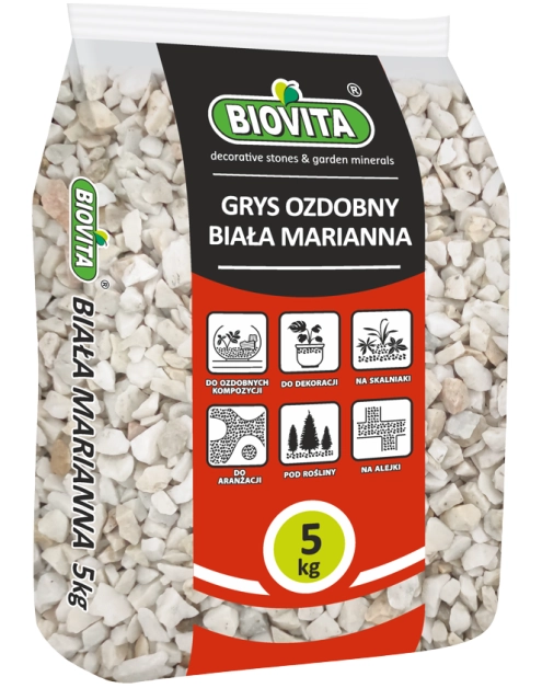 Zdjęcie: Grys Biała Marianna 8-16mm 5 Kg BIOVITA