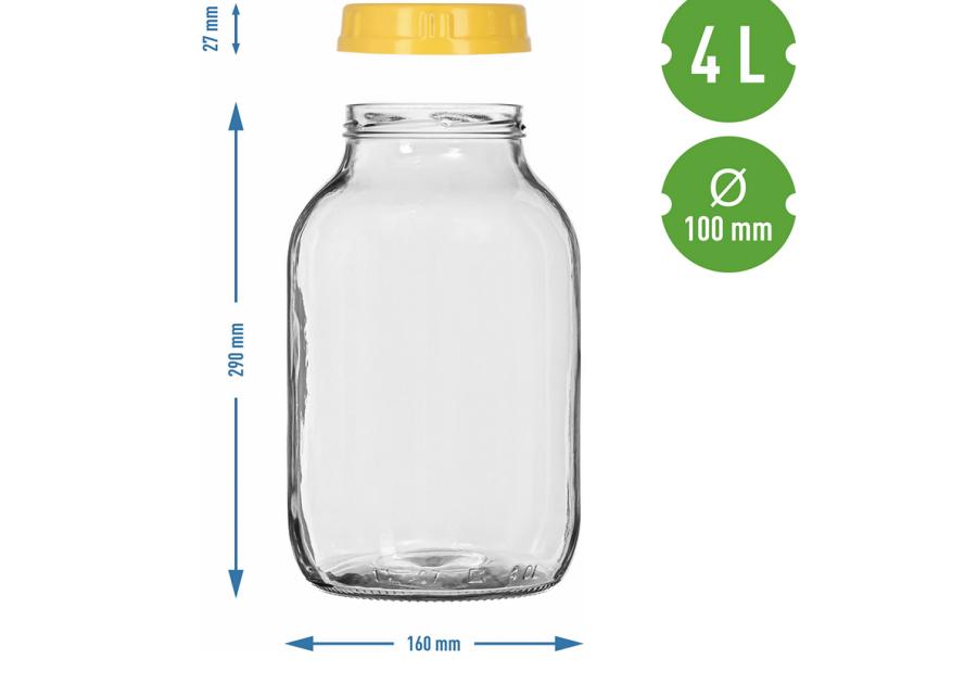 Zdjęcie: Słoik 4L z plastikową zakrętką BROWIN