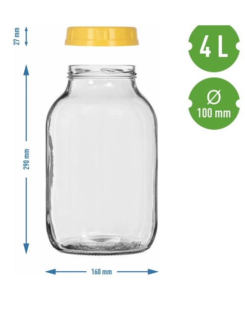 Zdjęcie: Słoik 4L z plastikową zakrętką BROWIN
