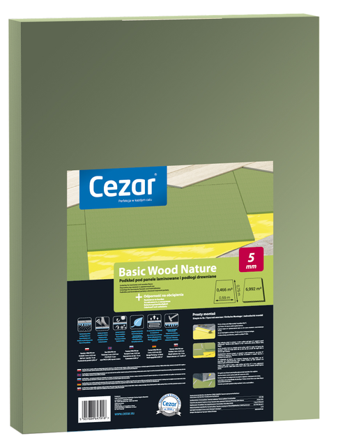 Zdjęcie: Podkład pod panele Basic Wood Nature 5 mm zielony CEZAR