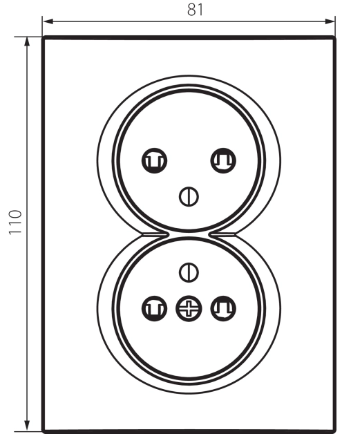 Zdjęcie: Gniazdo podwójne francuskie Logi 02-1260-142 MOWION