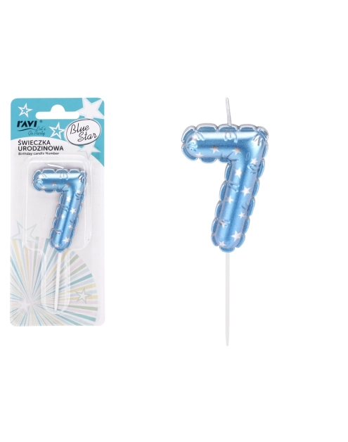 Zdjęcie: Świeczka urodzinowa Blue Star Cyferka 7 72041 RAVI