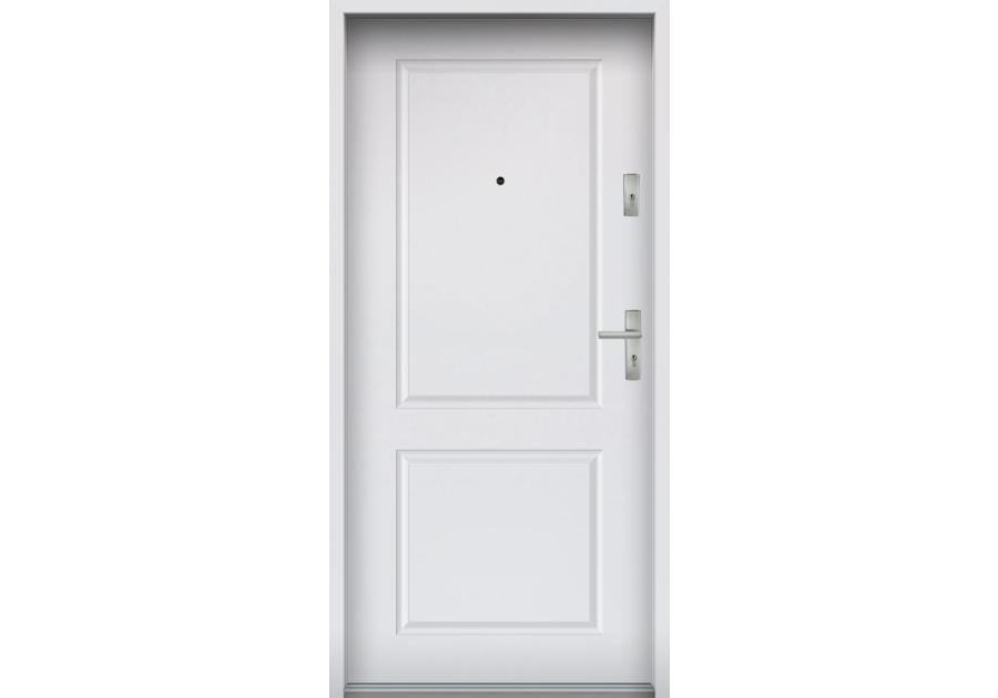 Zdjęcie: Drzwi wejściowe do mieszkań Bastion S-91 Biały 80 cm lewe OSPŁ KR CENTER