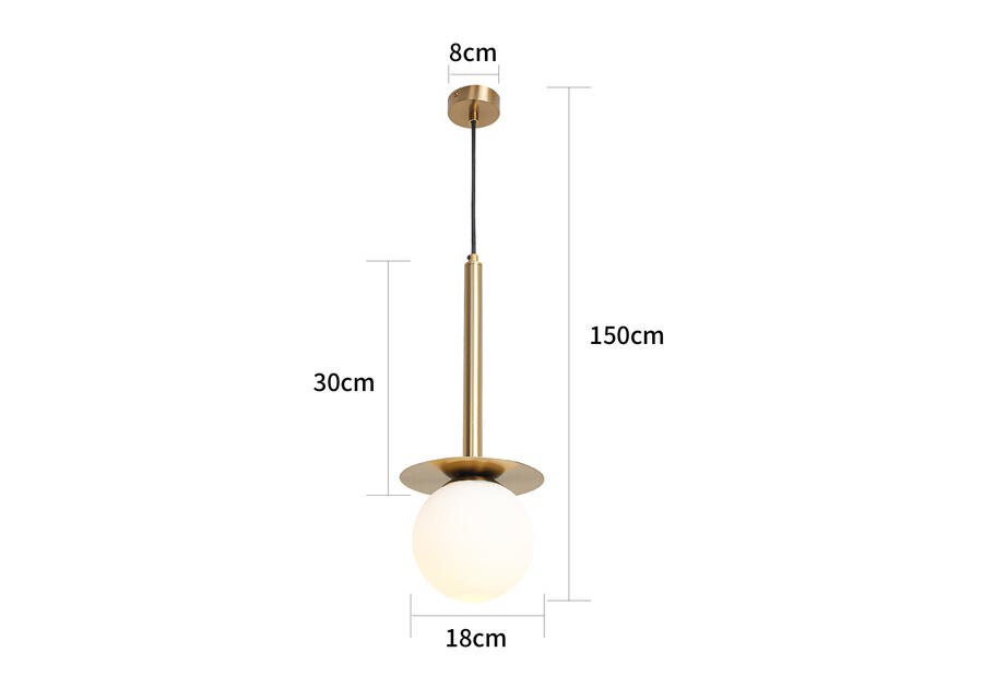 Zdjęcie: Lampa wisząca Roma 1 złota LIGHT PRESTIGE