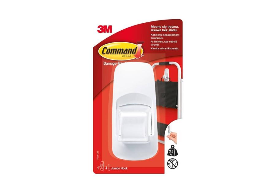 Zdjęcie: Hak samoprzylepny Jumbo wielokrotnego użytku duży COMMAND