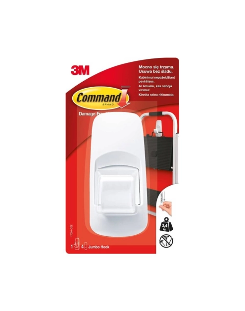 Zdjęcie: Hak samoprzylepny Jumbo wielokrotnego użytku duży COMMAND