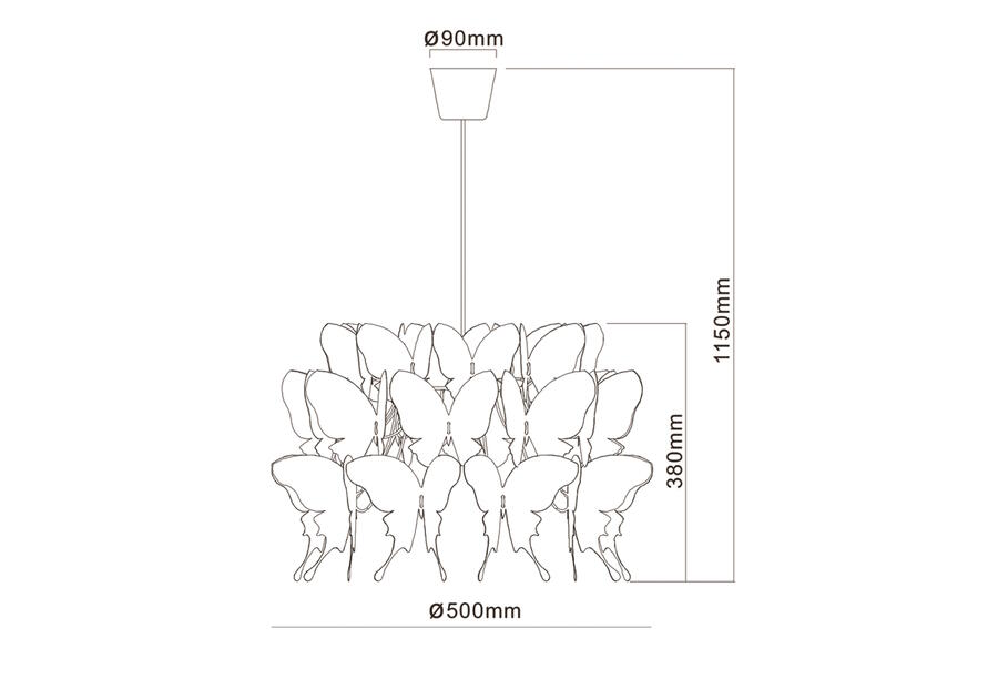 Zdjęcie: Lampa wisząca Farfalla ciemny róż LIGHT PRESTIGE