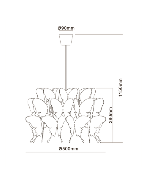 Zdjęcie: Lampa wisząca Farfalla ciemny róż LIGHT PRESTIGE