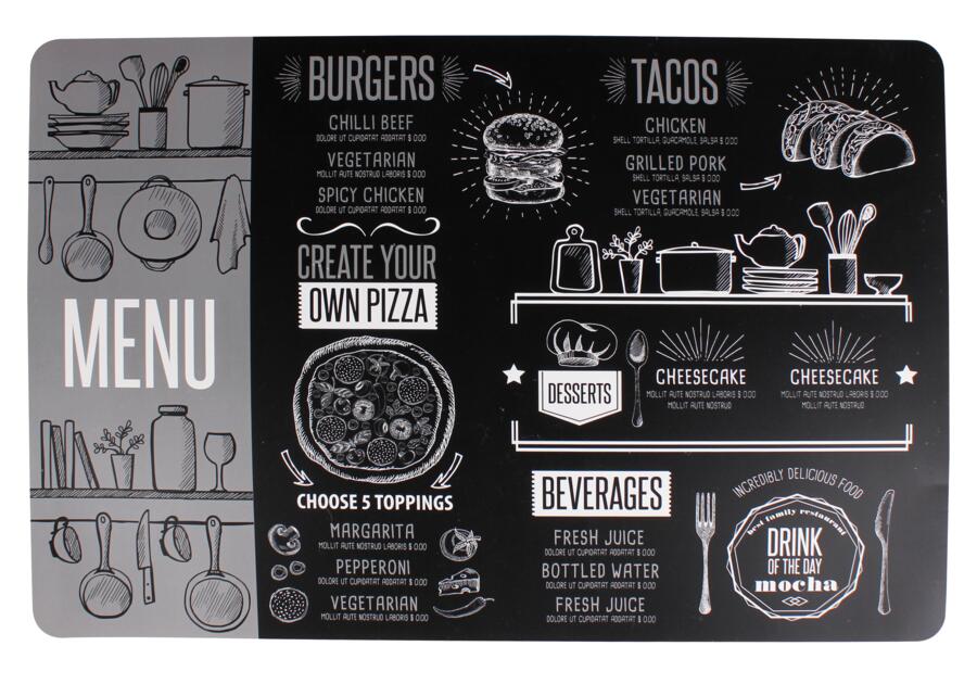 Zdjęcie: Podkładka stołowa Tacos  43,5x28,5 cm czarny UNIGLOB
