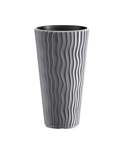 Zdjęcie: Donica Sandy Slim kamienny szary 35 cm PROSPERPLAST