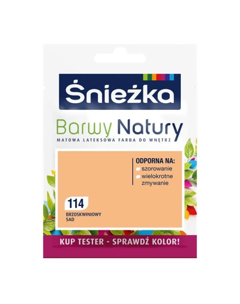 Zdjęcie: Tester koloru Barwy Natury brzoskwiniowy sad 114 25 ml ŚNIEŻKA