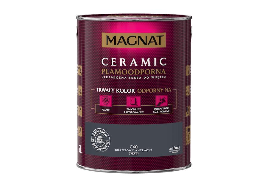 Zdjęcie: Farba ceramiczna 5 L grafitowy antracyt MAGNAT CERAMIC