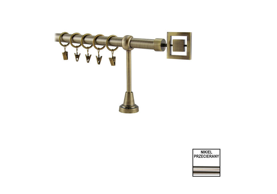 Zdjęcie: Karnisz pojedynczy Valentina fi 19 mm - 160 cm piazza nikiel KARWEL