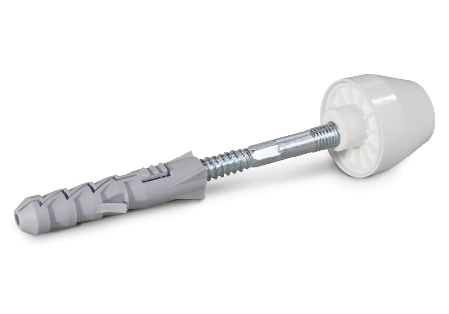 Zdjęcie: Mocowanie umywalkowe KPU biały kapturek wkręt 10x140 mm z łbem sześciokątnym 2 szt. RAWLPLUG