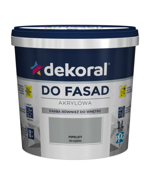 Zdjęcie: Farba fasadowa popielaty 1 L Polinit DEKORAL