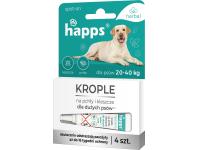 Zdjęcie: Krople na pchły i kleszcze dla dużych psów 20-40 kg 4 sztuki HAPPS HERBAL