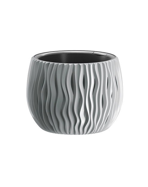 Zdjęcie: Doniczka Bowl Sandy szary kamienny 180x138 mm PROSPERPLAST