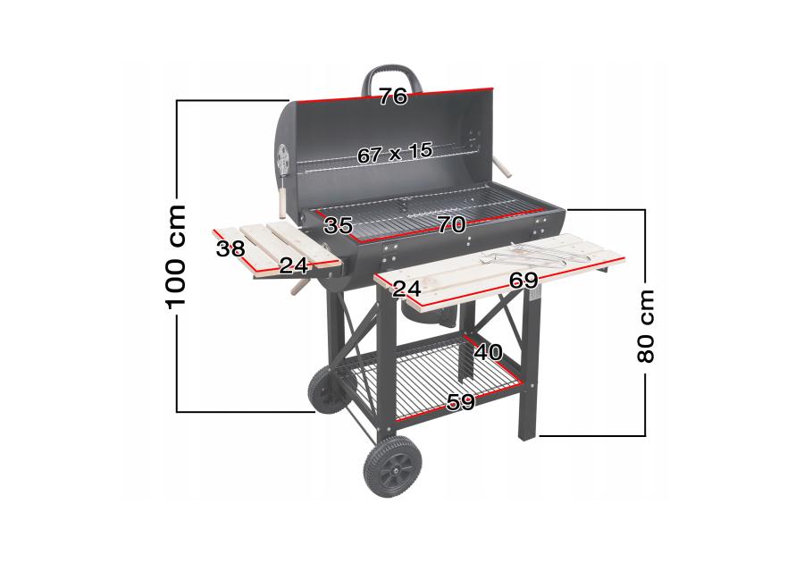 Zdjęcie: Grill węglowy 114x68x98 cm MIRPOL